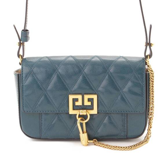 Givenchy Bag Pochette Quilted Shoulder Blue - Picture 1 of 9